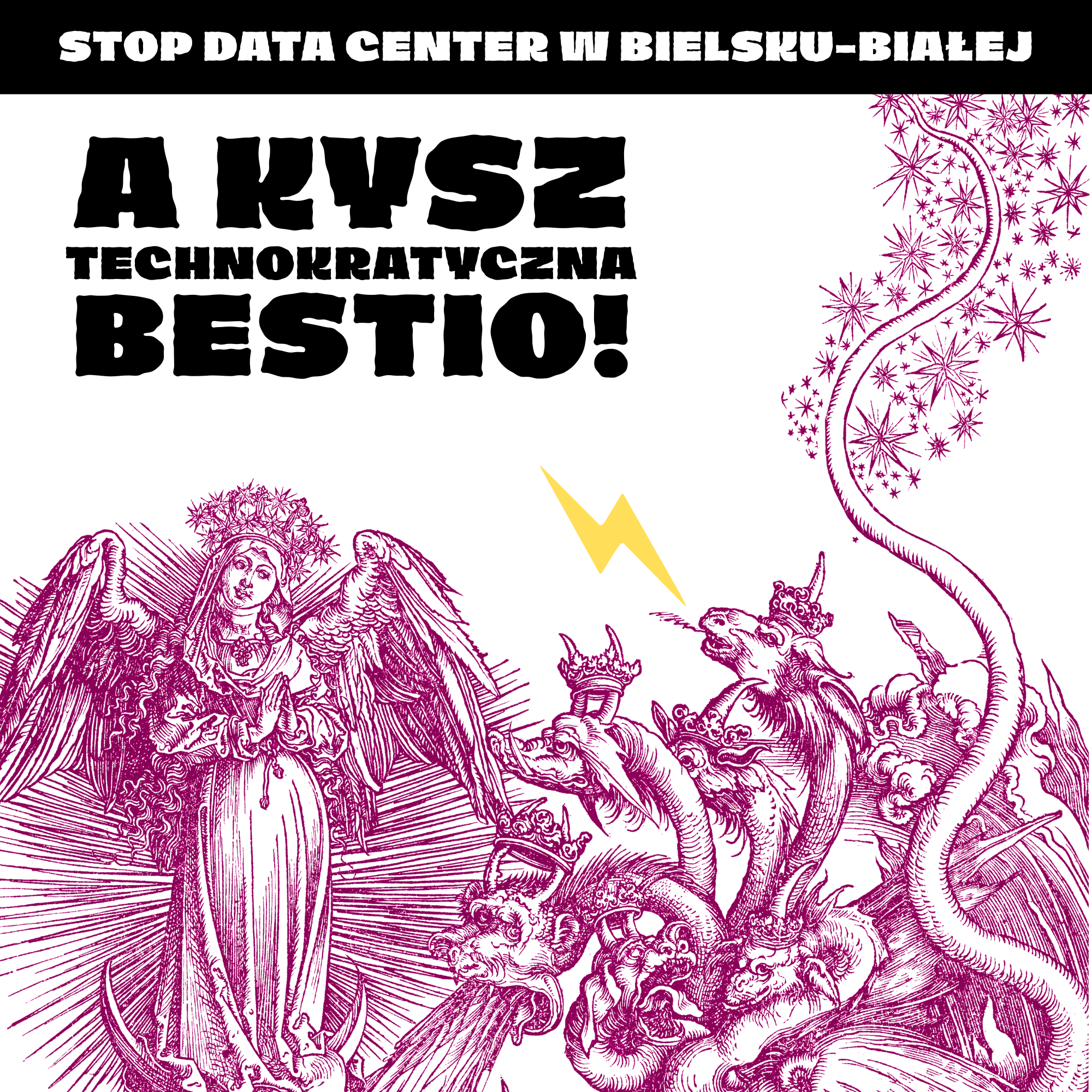 Plakat Akysz Technokratyczna Bestio!